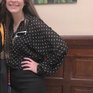 Sheer Polyester Dressy Button Up Top